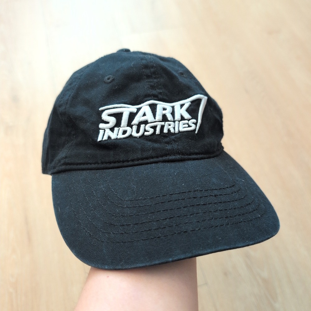 Marvel Stark Industries Embroidered Baseball Cap Black Adjustable Dad Hat MCU